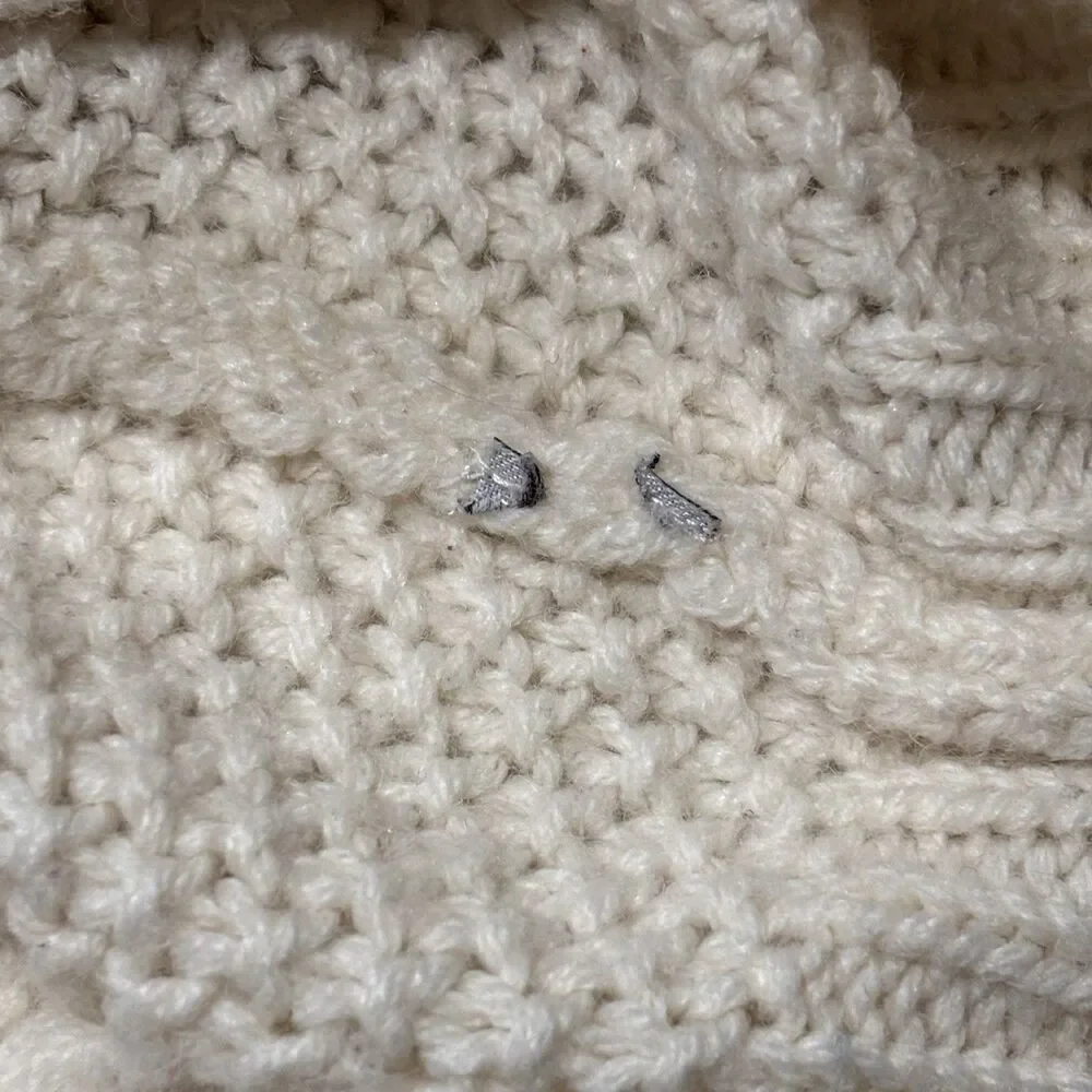 J. Crew Women's Ivory Cream Alpaca Merino Wool Blend Sweater XS Classic Knitted